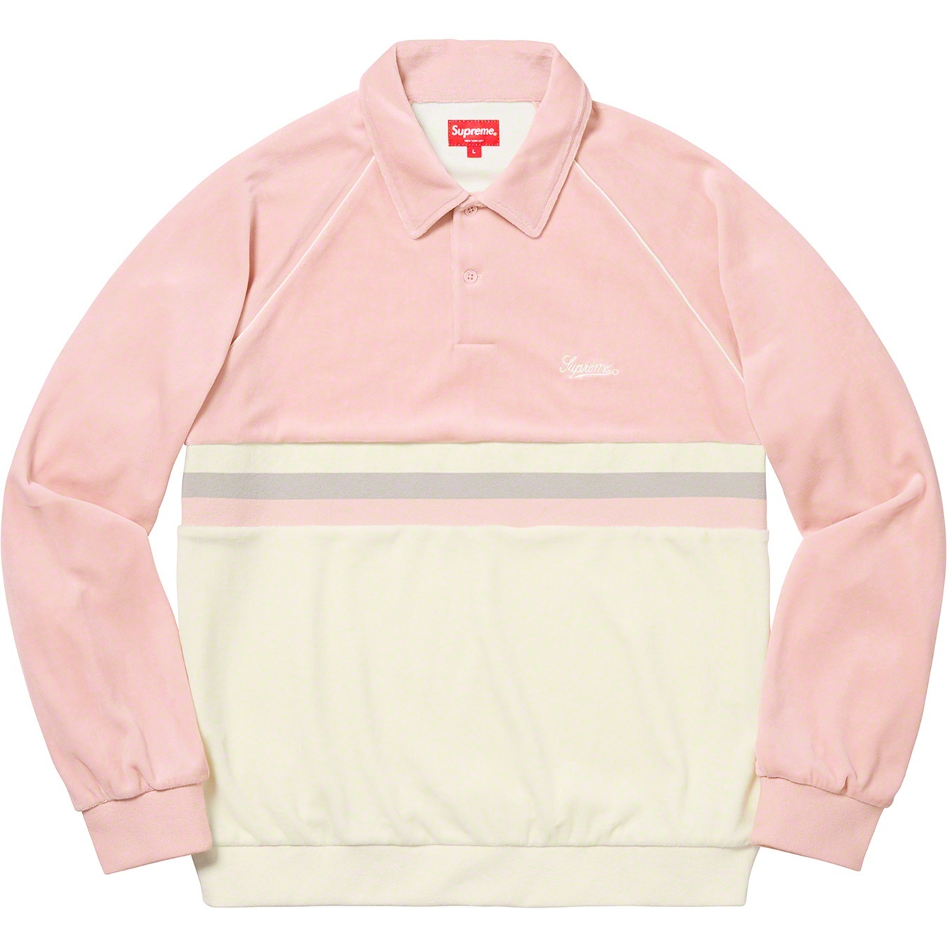 Stripe Velour Raglan L/S Polo view 4